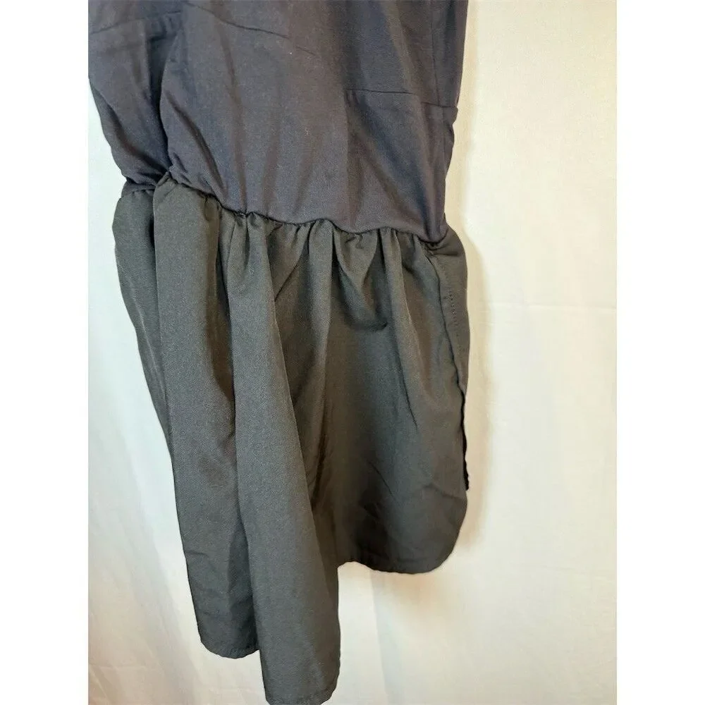 SHEIN Runsie Romper Womens S Black Athletic Open Back